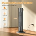 thumbnail image 3 of FLOWBREEZE 25" Tower Heater And Fan Combo, 70°Oscillating, 3S Instant Heating,1500W, 3 Heating & Fan Modes, Electric Portable Heater For BedroomOfficeHome,Black, 3 of 9
