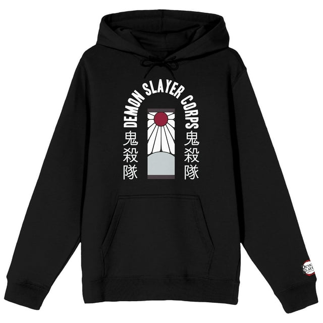 Chandail à Capuchon Noir à Manches Longues pour Adulte Demon Slayer Corps Tanjiro avec Boucle d'Oreille - TTG