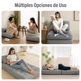 thumbnail image 4 of Magma Life Sofá Plegable 2 en 1, Terciopelo Suave, Relleno de Memory Foam, Respaldo Antideslizante, Color Gris, 85x85x78 cm, Se Convierte en Cama, Ideal para Sala, Recámara u Oficina, 4 of 8
