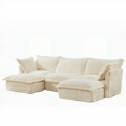 Slipcovered U Shape Sectional Sofa - Lux Comfort, Modular Design