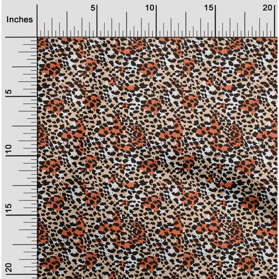 oneOone Cotton Poplin Twill Orange Fabric Animal Skin Sewing Craft Projects Fabric Prints By Yard 56 Inch Wide-3U8