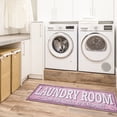thumbnail image 3 of Ottomanson Non-Slip Rubberback Text 2x5 Laundry Room Runner Rug, 20" x 59", Pink, 3 of 8