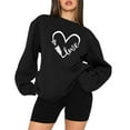 thumbnail image 1 of Qertyioot Chandail Cœur d'Amour Saint-Valentin, chandail Décontracté Femme Manches Longues Col Rond Haut Ample Imprimé Graphique, 1 of 6