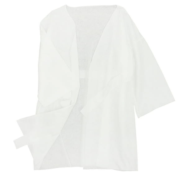 ifundom Disposable Bathrobe White Cotton Soft Lightweight One-Time Use Bath Robe for Adults and Spa