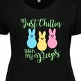 thumbnail image 4 of Inktastic Funny Easter Just Chillin' with My Peeps Women's Plus Size T-Shirt, 4 of 5