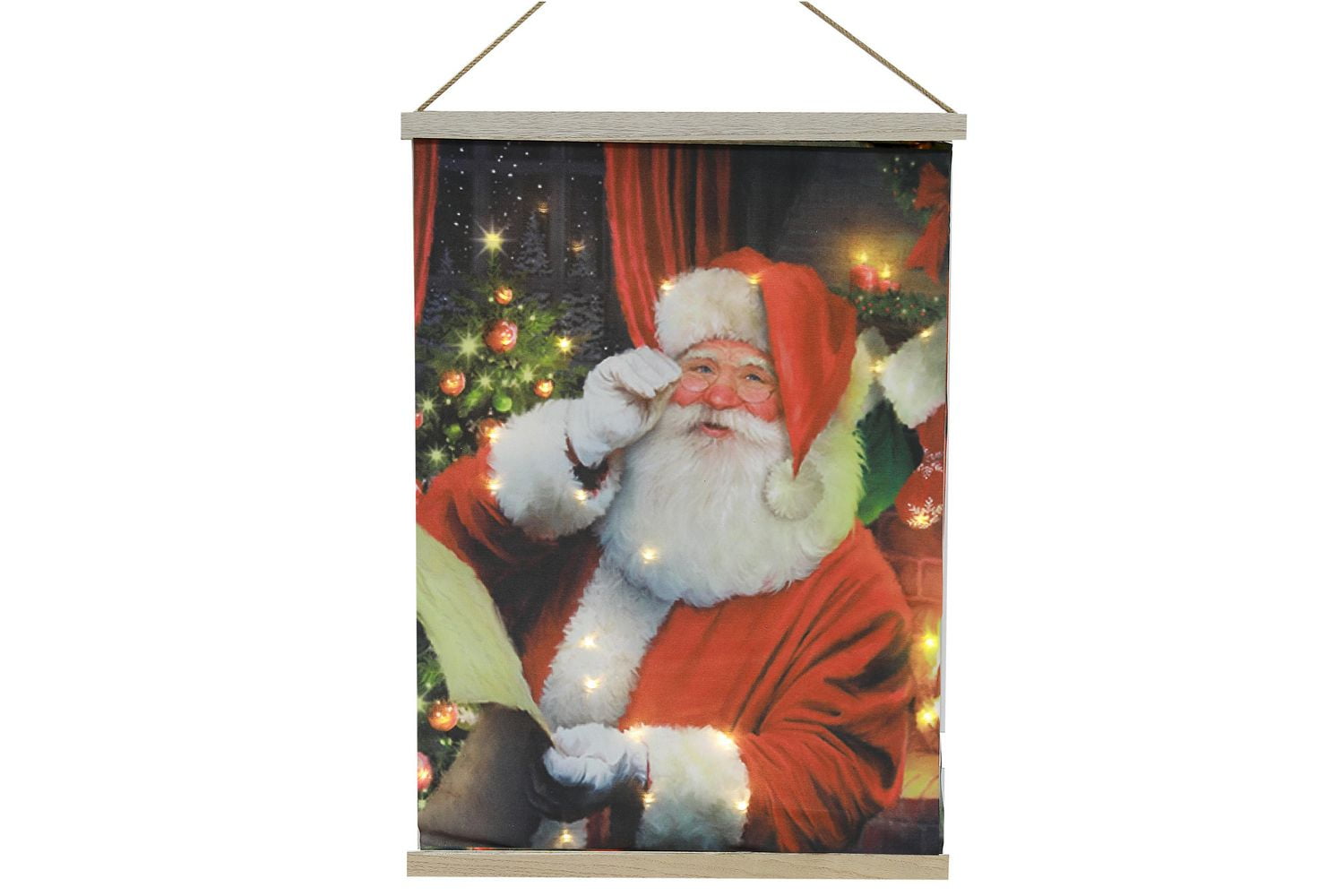 LED Santa Fabric Wall Hanging