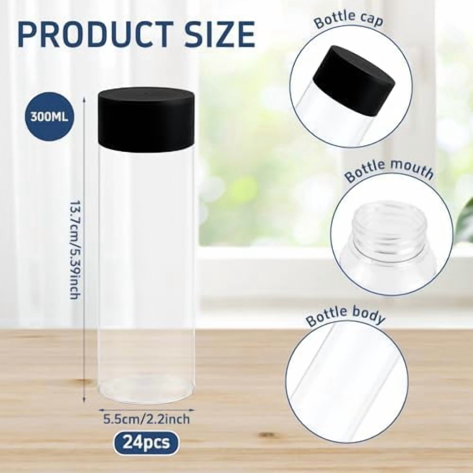24 Pcs Sensory Bottles with Lids, 10 oz/ 300 ml Leakproof Clear Plastic Water Bottles Reusable Empty Sensory Bottles for Sensory Crafts Classroom Handmade Party Supply$$Home Decor, Kitchen, & Other