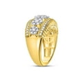 thumbnail image 3 of FB Jewels 10kt Yellow Gold Womens Round Diamond Flower Cluster Ring 1 Cttw Size 8, 3 of 4