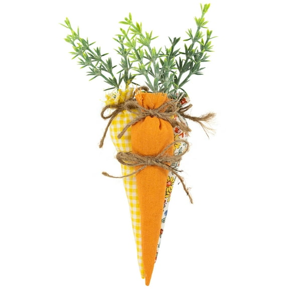 Northlight Fabric Carrot Easter Decorations - 9" - Orange and Yellow - Set of 3