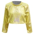thumbnail image 4 of Girls Long Sleeve Glitter Sleeve Cropped Casual Top For Teen Youth Fashion Stylish Comfortable Wear Tween Kids Summer Soft Comfy Cute Teen Basic Tees, 4 of 4
