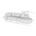 thumbnail image 4 of LUCKHAO 123*37 inch Oversized Modular Corduroy Sofa,4 Seater Modern Curved Sectional Sofa, Corduroy Cloud Couch with Deep Seat wiht 3 Pillow , No Assembly Required, 4 of 15