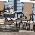 thumbnail image 4 of Folding 3-Piece Metal Patio Bistro Set - Khaki Outdoor Table & Chairs | Perfect for Small Balconies, Patios & Entryways - Breathable Texteline Seating, 4 of 7