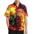thumbnail image 2 of Demon Slayer Casual Short Sleeve Shirt Lapel Collar Shirt Summer Beach Shirt S, 2 of 8