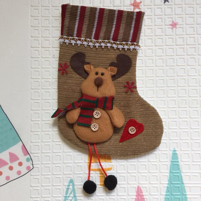 Calcetín navideño Bolsas de dulces Calcetines Bolsas de regalo Decoración navideña (Reno) Sywqhk Libre de BPA