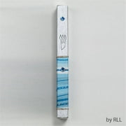 Decorated Aluminum Mezuzah ''Blue Horizon'' - D5.5''