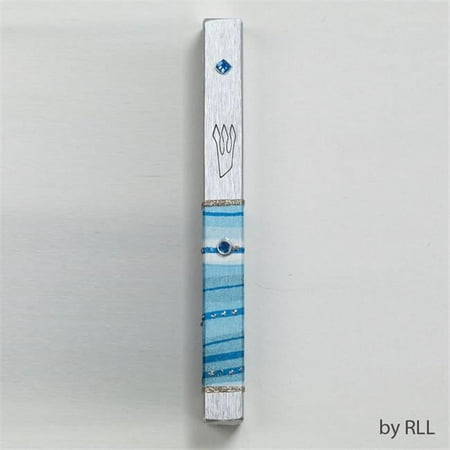 Decorated Aluminum Mezuzah ''Blue Horizon'' - D5.5''