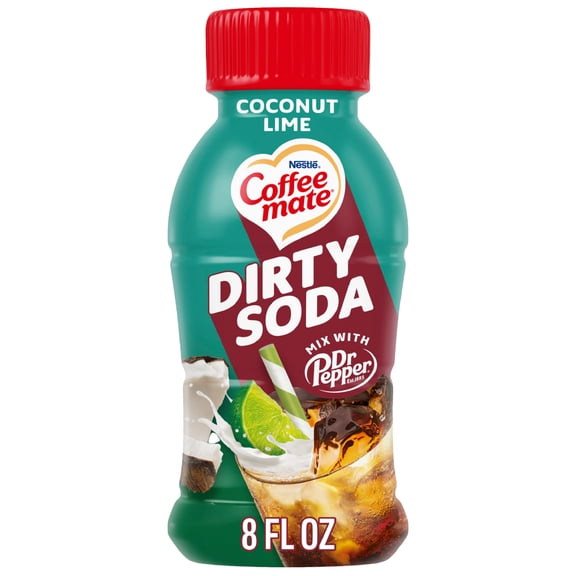 Coffee mate Dirty Soda Creamer, Coconut Lime Flavored Liquid Creamer, Mix with Dr Pepper 8 fl oz
