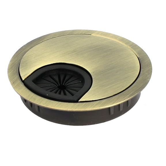 Unique BargainsComputer Desk Metal Grommet Wire Cable Hole Cover Bronze Tone 60mm Dia