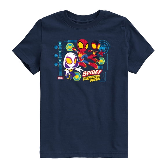 Spidey & His Amazing Friends - Web Spinner Collage - Toddler Boys Short Sleeve Graphic T-Shirt