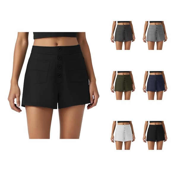 Work Shorts for Women Summer Lightweight Breathable Straight Leg Relaxed Fit Business Casual Shorts with Pockets