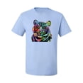 thumbnail image 2 of Cool Rainbow Neon Trippy Jungle Tiger Eyes Animal Lover Men's Graphic T-Shirt, Light Blue, Large, 2 of 3
