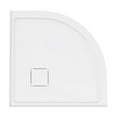 thumbnail image 3 of Marquette 36" x 36" Round Corner Double-Threshold Shower Pan Base with Center Drain in Glossy White, 3 of 5