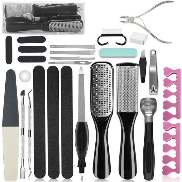 Manicure Pedicure Tools, Professional Pedicure Kit For Indoor And Outdoor Use, 27PCS High-Quality Stainless Steel Foot Care Tools With Foot Rasp And Dead Skin Remover For Smooth Feet