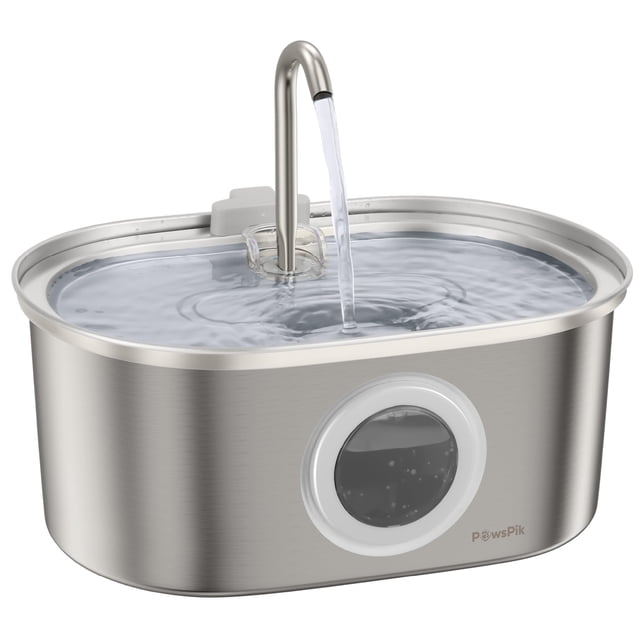 Fuente para gatos PAWSPIK SS-01 de acero inoxidable, 3,2 L