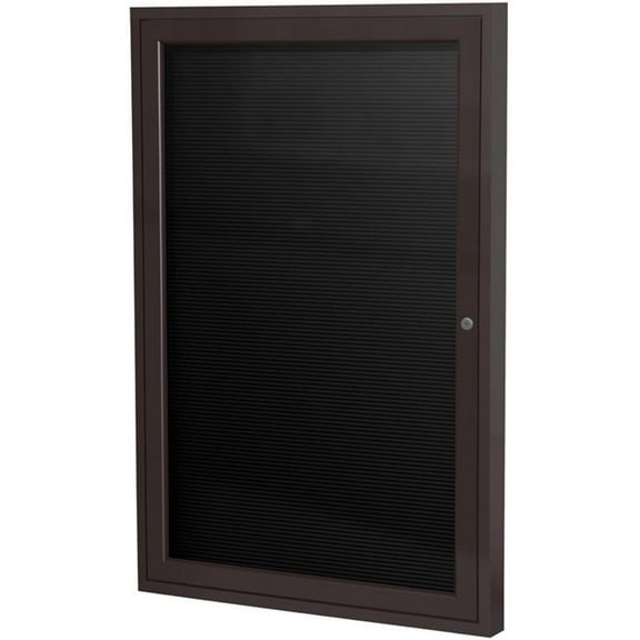 Ghent's Vinyl 24" x 18" 1 Door Enclosed Flannel Letterboard in Black
