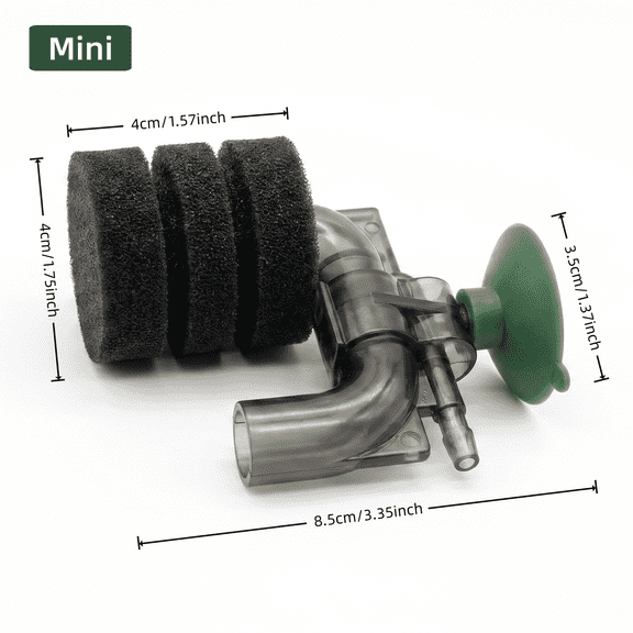 KSY Aquatics Mini Sponge Filter for Aquariums, 1 Count