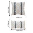 thumbnail image 3 of Tufted Boho Throw Pillow Cover Morocco Decorative Geometric Stripes Cushion for Case Farmhouse Pillowcase for Couch Sofa 45*45CM wave gray stripes, 3 of 4
