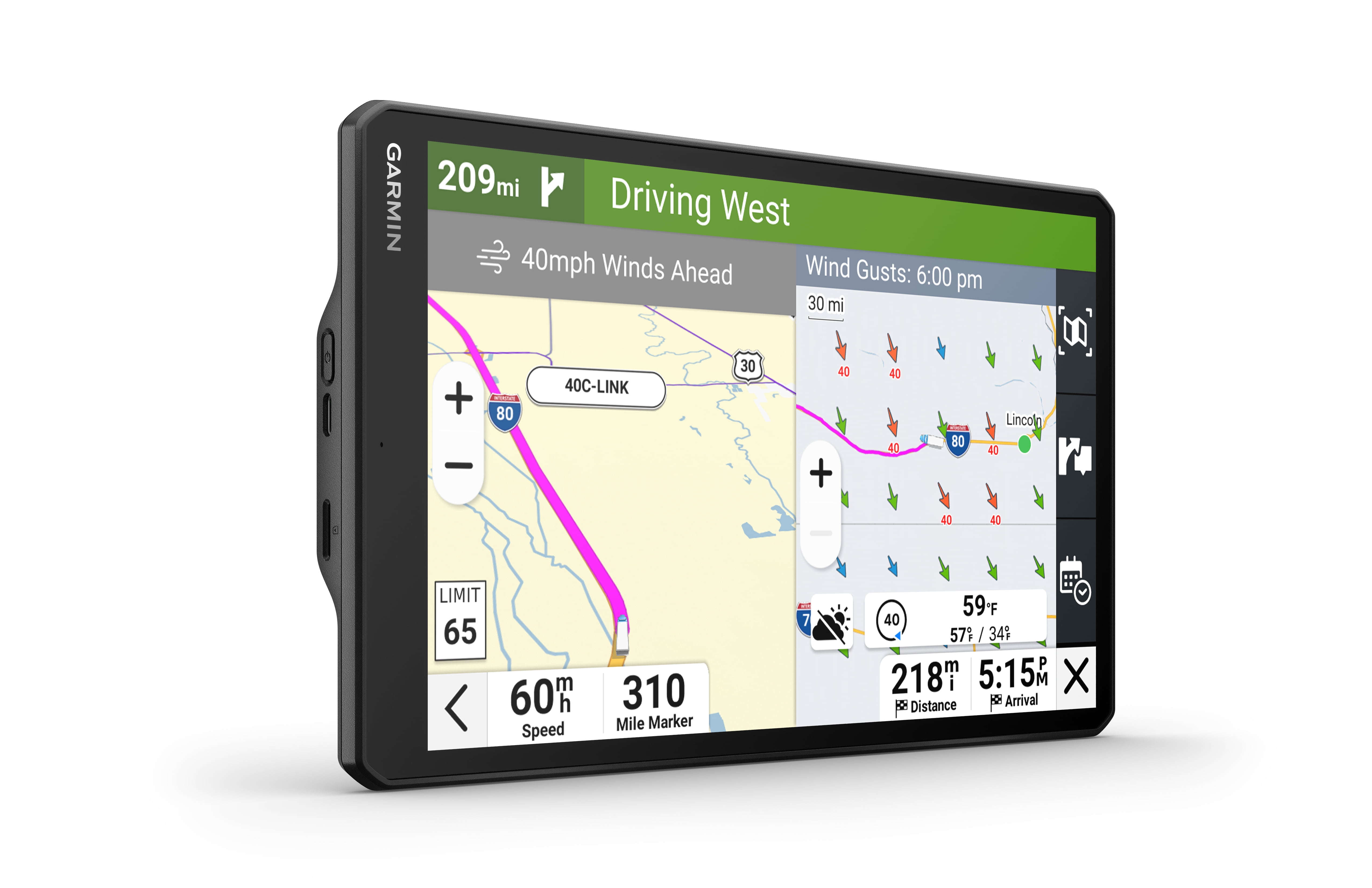 Garmin dēzl™ OTR1020, Extra-Large High-Res 10” GPS Truck Navigator, Custom Truck Routing, Satellite Imagery, Wind Speed, Community-Shared Loading Docks, Dual-Orientation Display