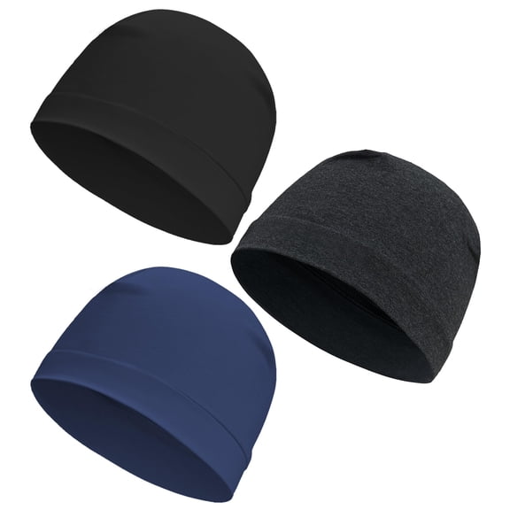 3 Pieces Cotton Skull Caps for Men Women Chemo Headwear Lightweight Beanie Sleeping Cap Helmet Liner