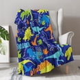 thumbnail image 3 of Dinosaur Gifts Blanket for Boys Girls - Dino Themed Throw for Women Kids Men Adults Bedroom Living Room Decor Soft Fleece Cozy Plush Bed Couch Birthday Christmas Lightweight Blanket 50"x60", 3 of 5