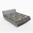 thumbnail image 2 of Ambesonne Flower Fitted Sheet, Leaves Blossoming Petals Art, Full Size, Grey Pink and Sage Green, 2 of 5
