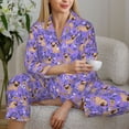 thumbnail image 6 of Daiia Pugs and Flowers for Women's Long-Sleeved Pajama Set – Soft & Comfortable Sleepwear Button-Up Pajamas Cozy Lounge Wear-Large, 6 of 7