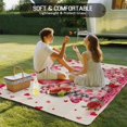 thumbnail image 4 of Valentine's Day Outdoor Rug for Patio/Deck/Porch, Non-Slip Large Area Rug 4 x 6 Ft, Pink Gnomes Love Roses Romantic Beige Indoor Outdoor Rugs Washable Area Rugs, Reversible Camping Rug Carpet Runner, 4 of 8