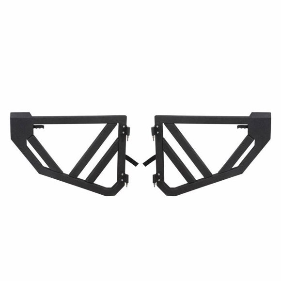 Paramount Automotive Door 81-20902 Tubular Lower Half Door; With Latch Handle; Painted; Black; Steel; Set Of 2