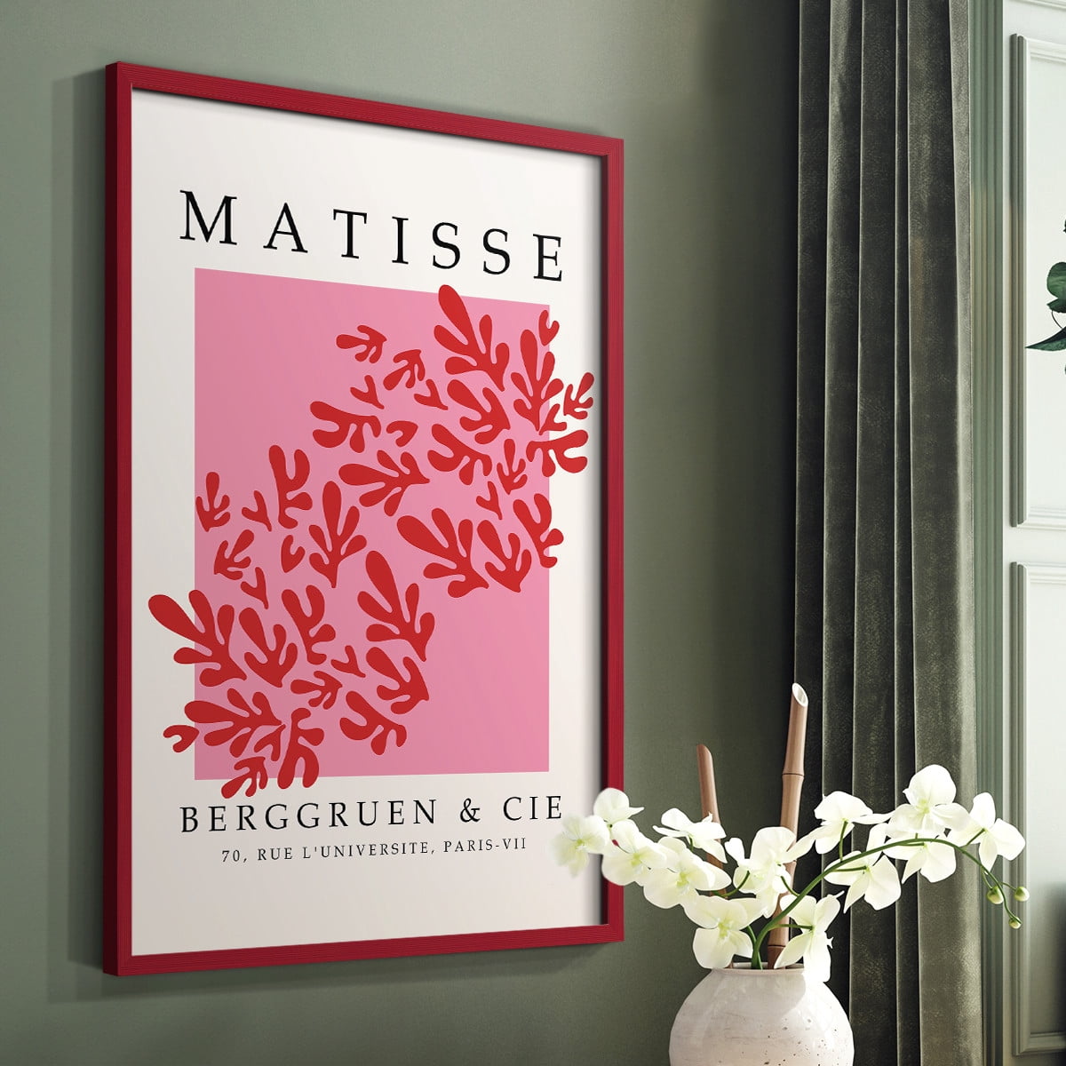 Matisse CCCXXII in Red Solid Wood 22 x 28 Framed Print