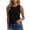 Black, variant on Petite Womens Tops Crew Neck Pencil Bow Tie Sleeveless for Fall Loose Fit Tees Tops Khaki L