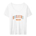thumbnail image 2 of Camiseta de mujer con cuello redondo, ropa de verano a la moda, Tops informales simples de manga corta XL Yuyangstore Camiseta para mujer, 2 of 8