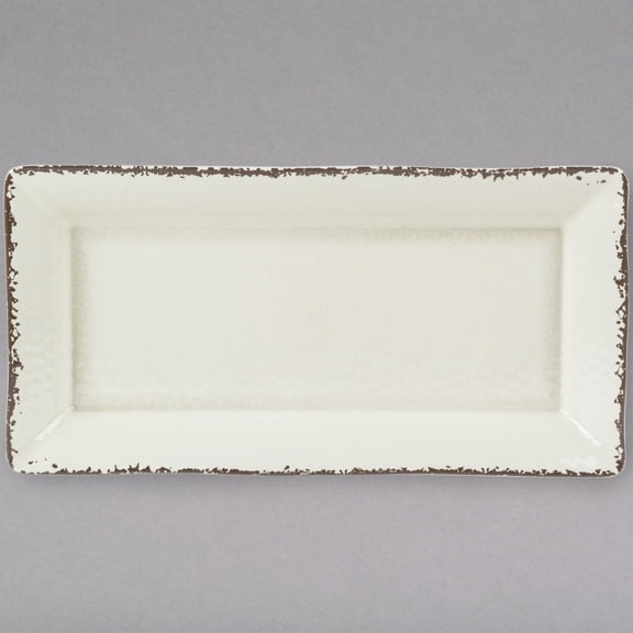 American Metalcraft Awmel23 Endurance 18" X 8 1/4" X 2" Melamine Platter - Antique White