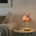 thumbnail image 5 of Ryvnso LED Bedside Table Lamp Pastel Retro Leaf Bedroom Desk Lamps Nightstand Lampshade M, 5 of 7
