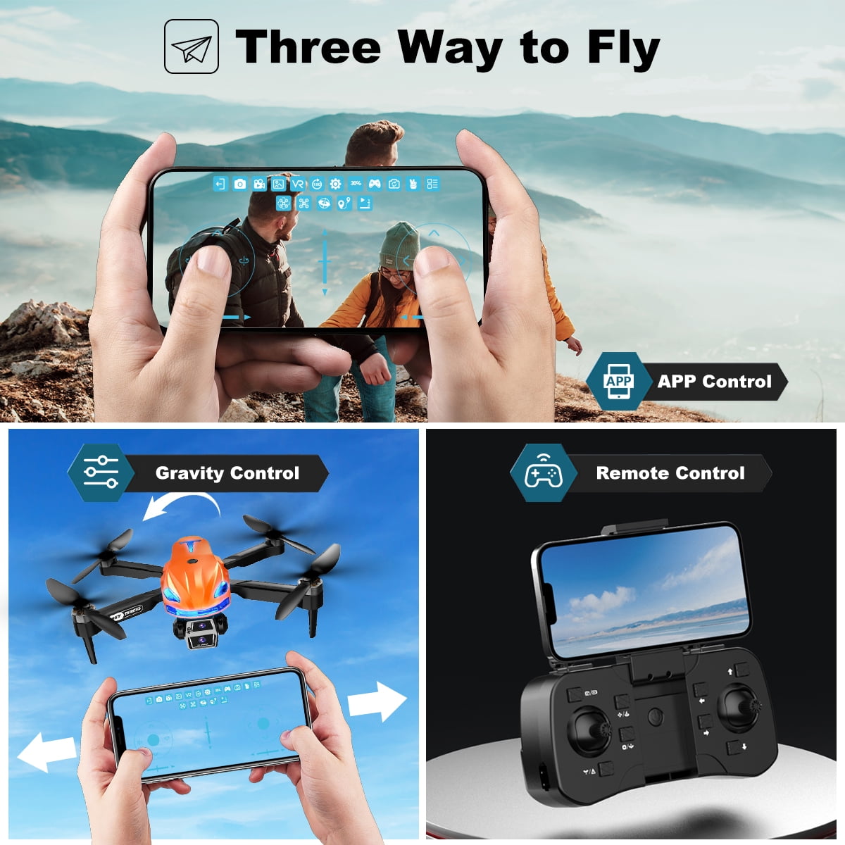 Drone with Camera for Kids, 1080P HD FPV Foldable Drone with Brushless Motor, Altitude Hold, 2 Batteries, RC Quadcopter Toys Gifts for Boys Girls, Adults Beginners