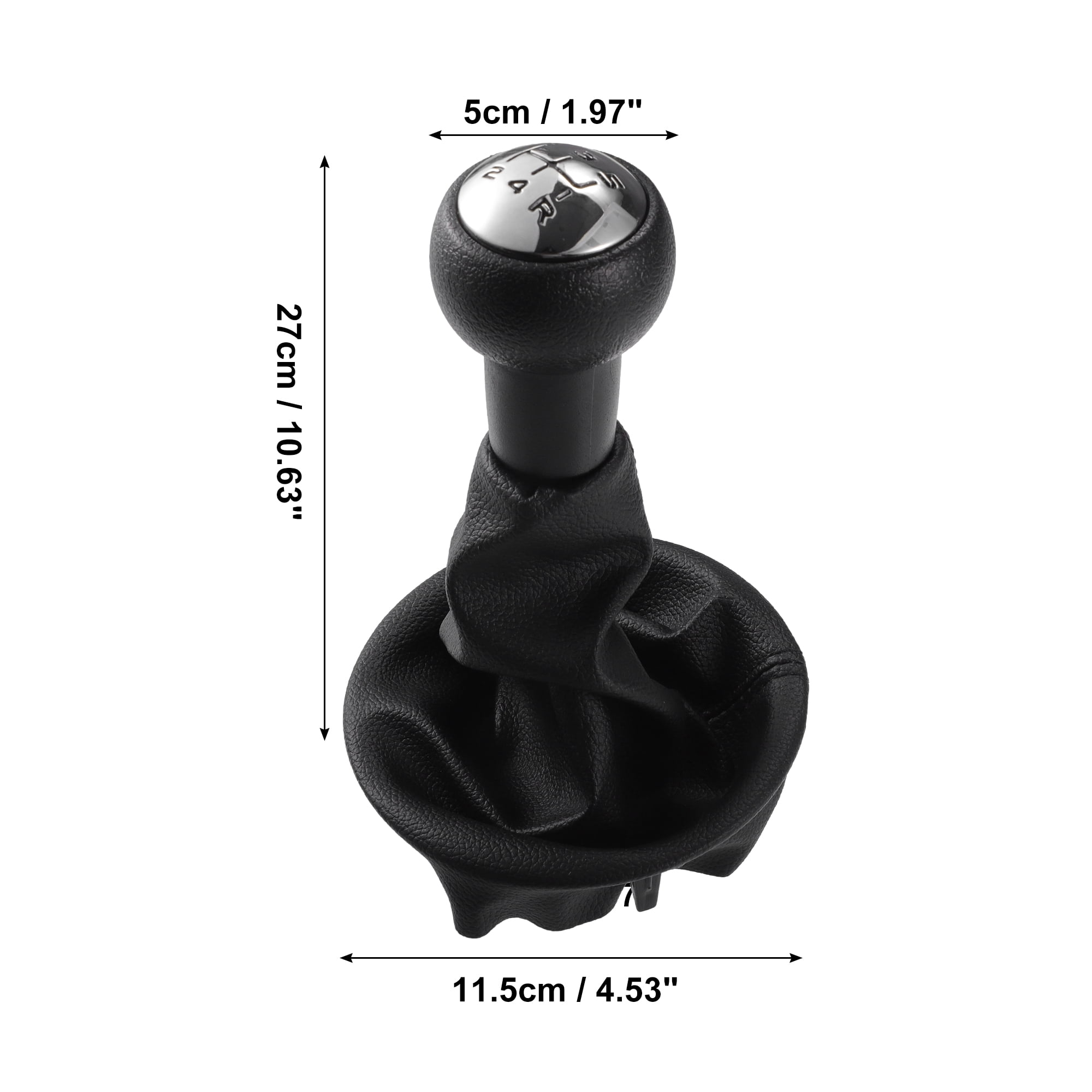 Unique Bargains 5 Speed Manual Gear Shift Knob Stick Shifter Lever Head Ball with Boot Cover for Peugeot Partner 2008