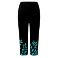 thumbnail image 4 of felwors Multi Floral Print High Waist Capri Leggings for Women Green M, 4 of 4