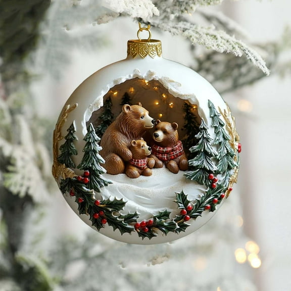 PLPPYFS Christmas Ornaments 2025, 1 Pcs Christmas Acrylic Ornaments, Christmas Farmhouse Rustic Decor, Hanging Acrylic Ornaments for Winter Holiday Indoor Decor, Xmas Tree Decorations