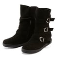 thumbnail image 7 of Winter Boots for Womens,Low Heel Slip On Casual Ankle Boots with Ring Buckle and Side Zipper Buckle Winter Bootie Black Women Sandal, 7 of 7