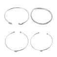 thumbnail image 1 of 4Pcs Crystal Star Moon Bangle Set Multi-Layer Love Heart Opening Bracelet (Silver), 1 of 8
