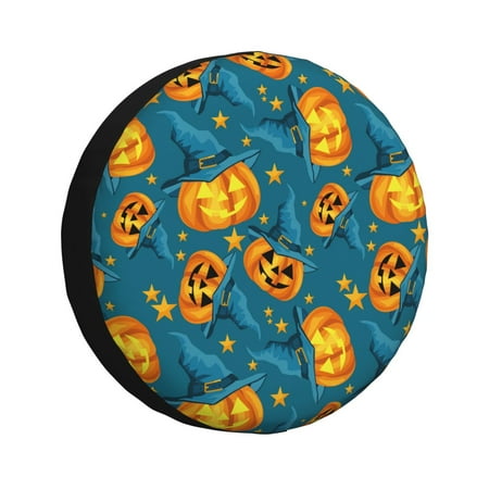 Spare Tire Cover pumpkins halloween hats Wheel Cover Tire Covers for Trailers Car Truck Camper Universal Tire Covering Fits Diameter 15 inch